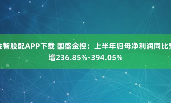 金智股配APP下载 国盛金控：上半年归母净利润同比预增236.85%-394.05%