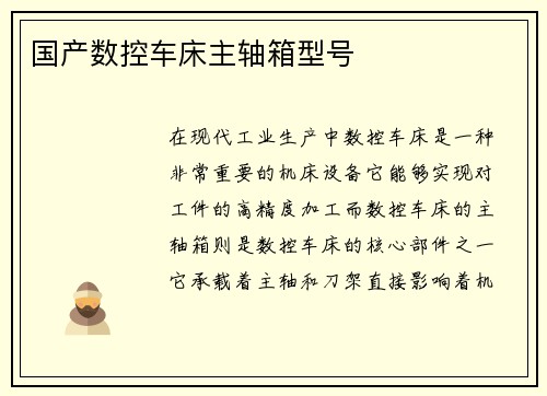 国产数控车床主轴箱型号